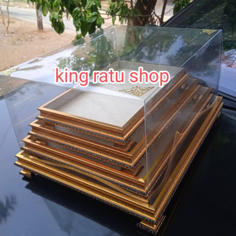 

frame fiber tutup mika kotak pernikahan 1set isi 4