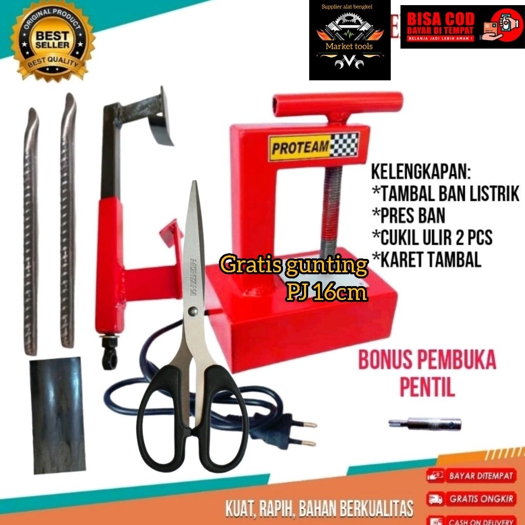 NEW Tambal Ban Listrik Alat Tambal ban elektrik otomatis sepeda motor( gratis gunting tiap varian