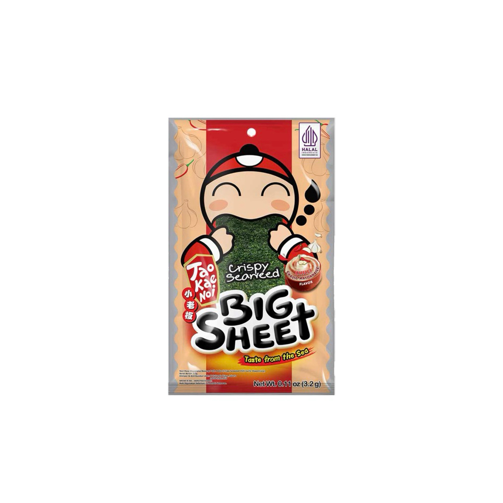 

Tao Kae Noi Big Sheet Crispy Seaweed Mayo Bawang Pedas 3.2 g