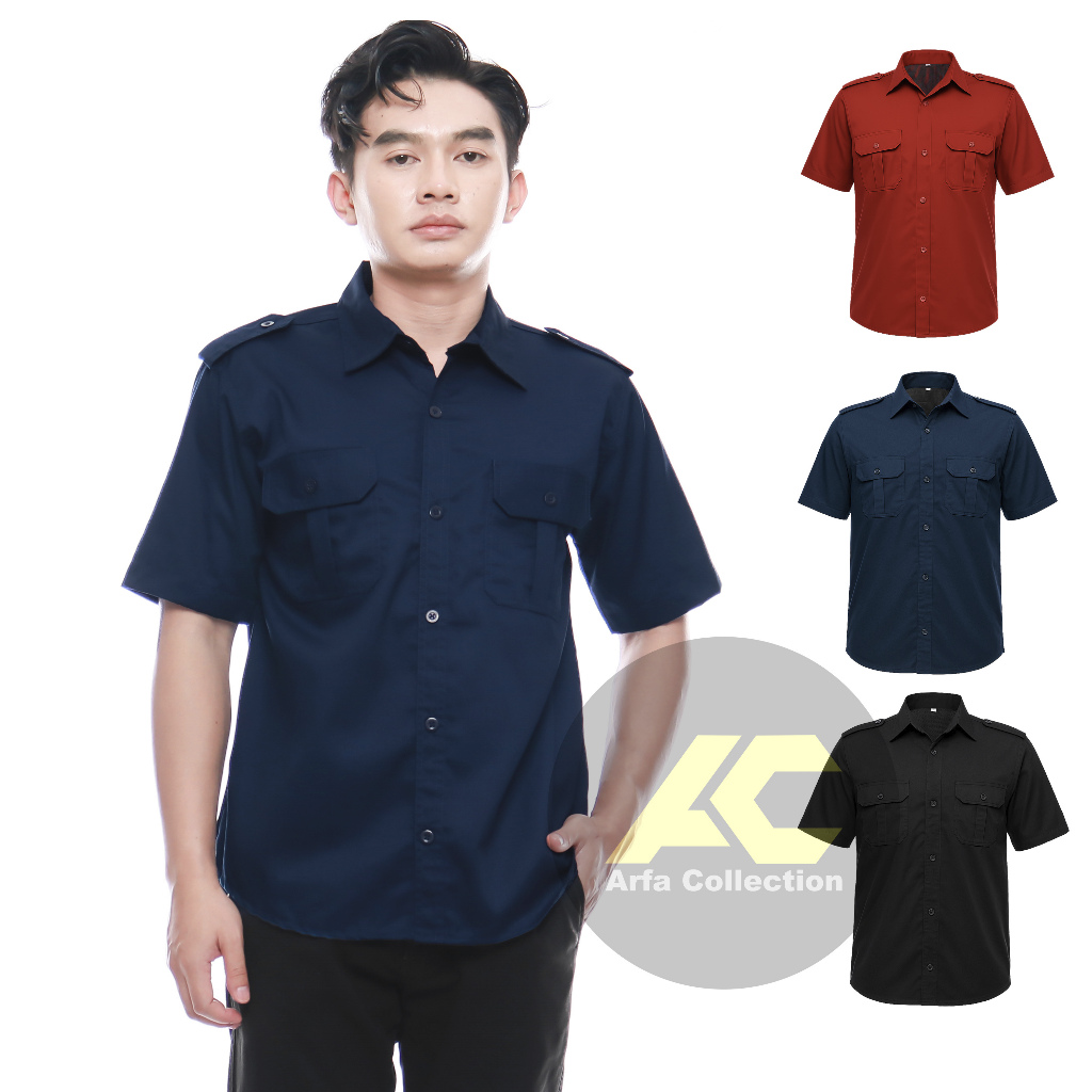 Kemeja PDL Baju PDH Pria Wanita Baju PDL Seragam Atasan PDL Lapangan Lengan Pendek