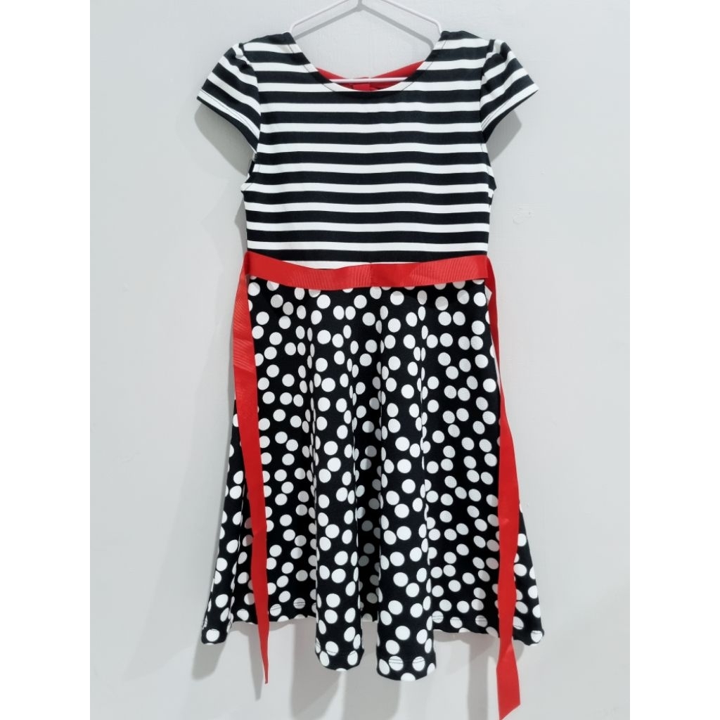 PRELOVED Dress Anak - Dress Anak Casual - Dress Anak Hitam Putih - Gaun Anak
