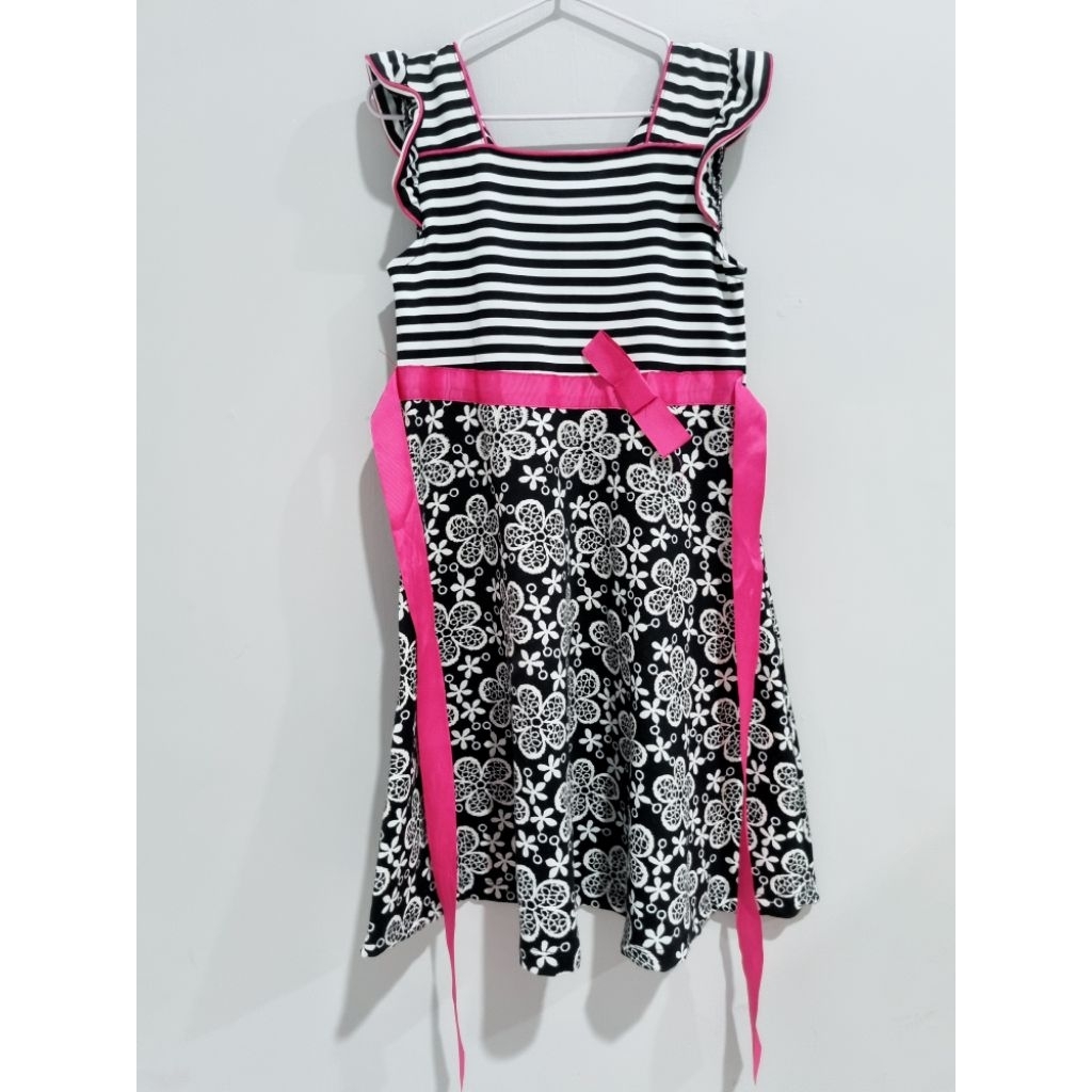 PRELOVED Dress Anak - Dress Anak Casual - Dress Anak Hitam Putih - Gaun Anak