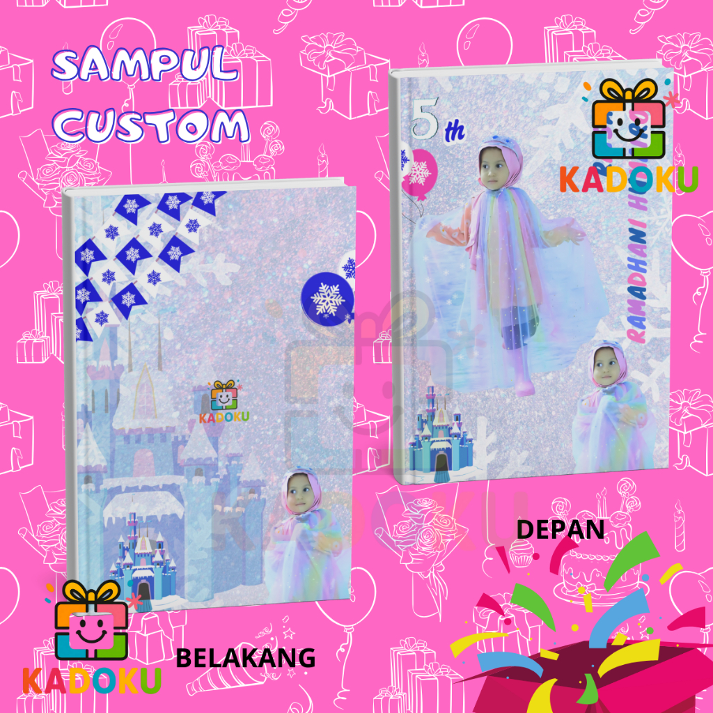 

KADOKU Sampul Buku Custom Gambar + Tema + Nama Isi 10 pcs - Cover buku -Sampul buku Kecil A5 B5