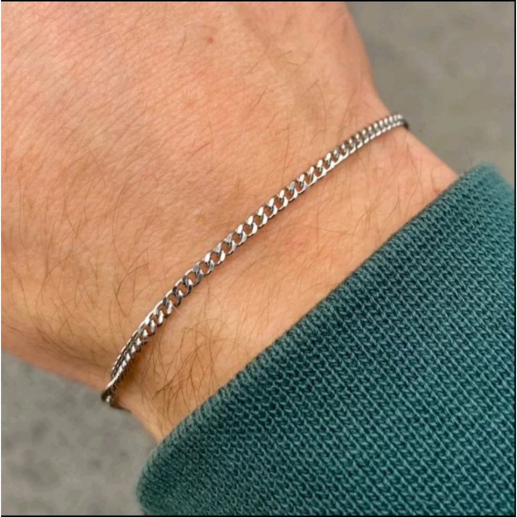 Gelang rantai bracelet kecil gelang pria titanium jarang keren