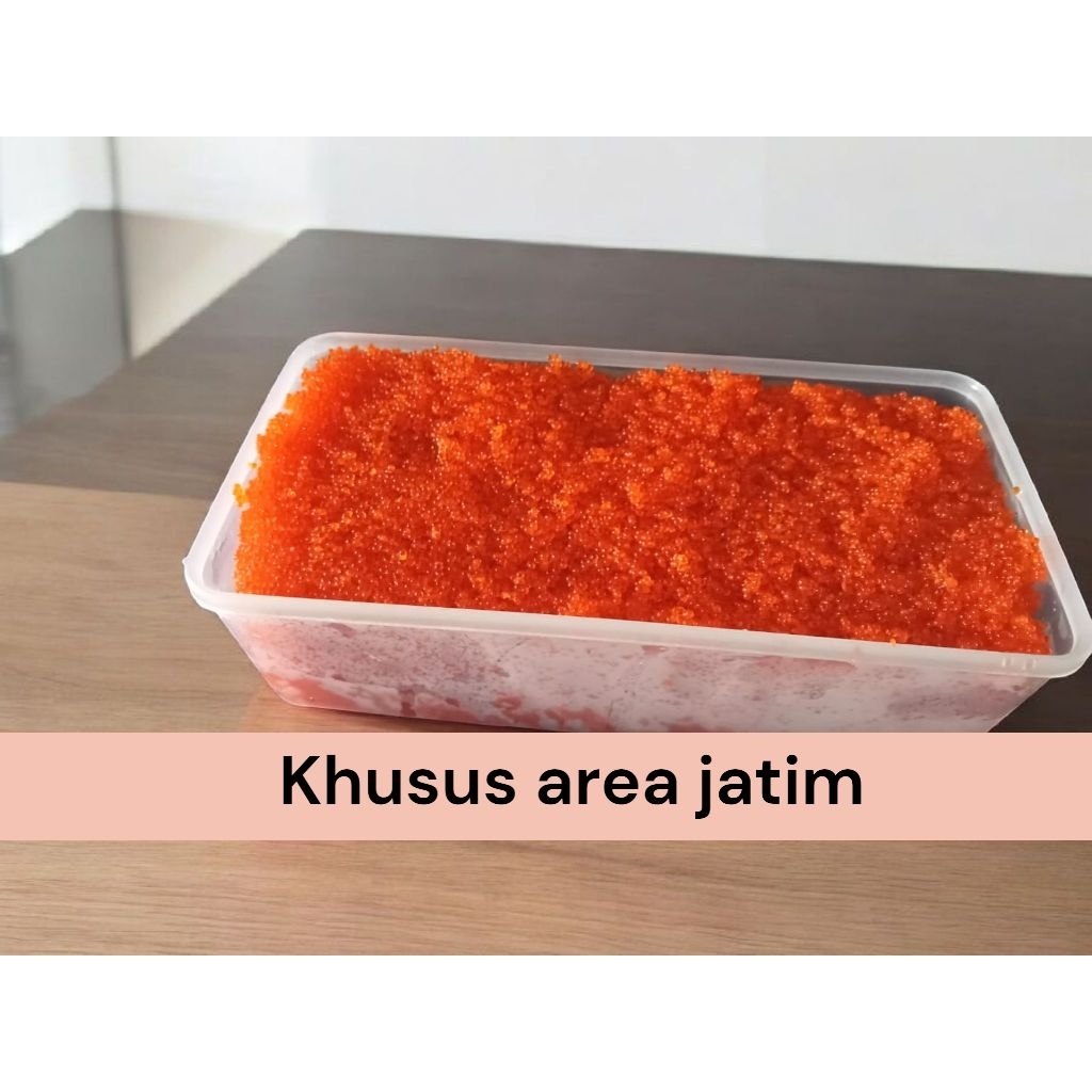 

TOBIKO /TELUR IKAN TERBANG /FLYING FIHS ROE PREMIUM GRADE A 500 GRM