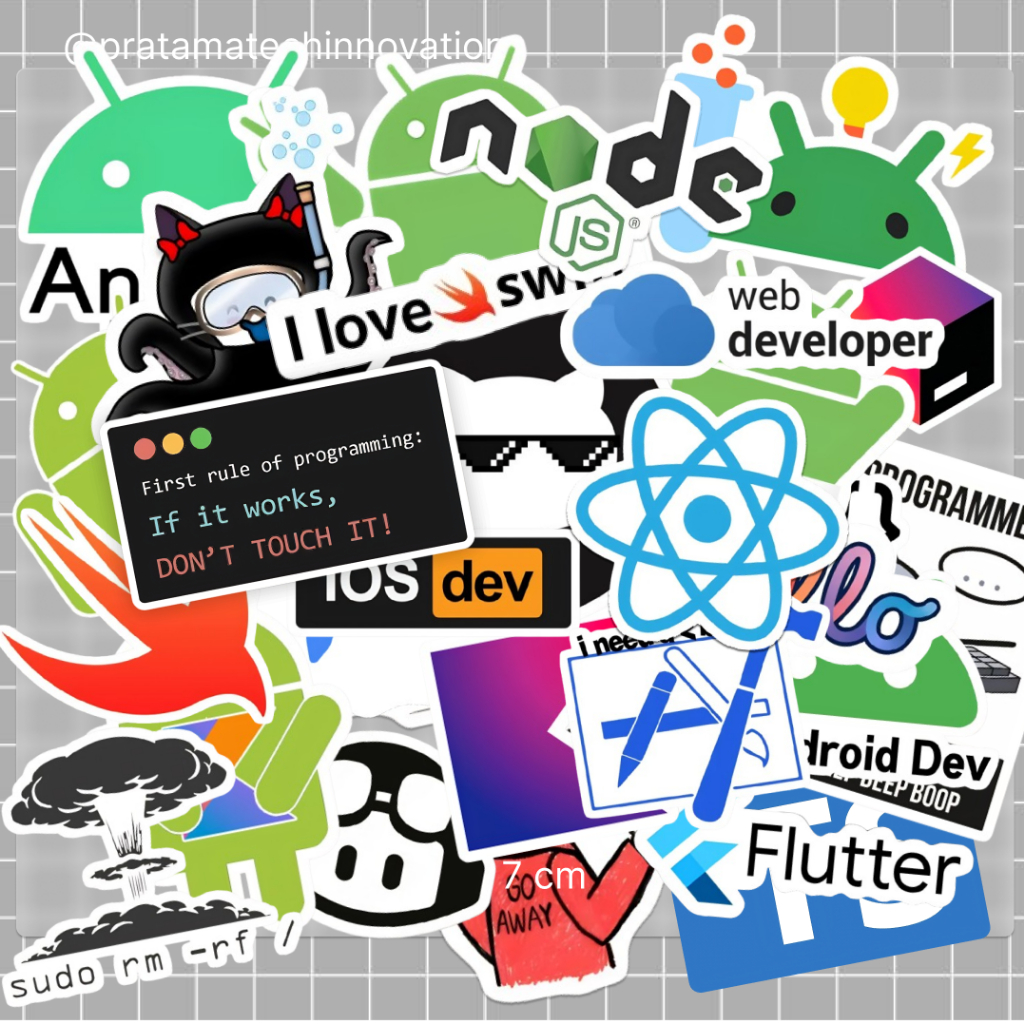 

Stiker Programmer 7x7 cm – Bahan Vinyl Glossy Premium Tahan Air (Per Piece)