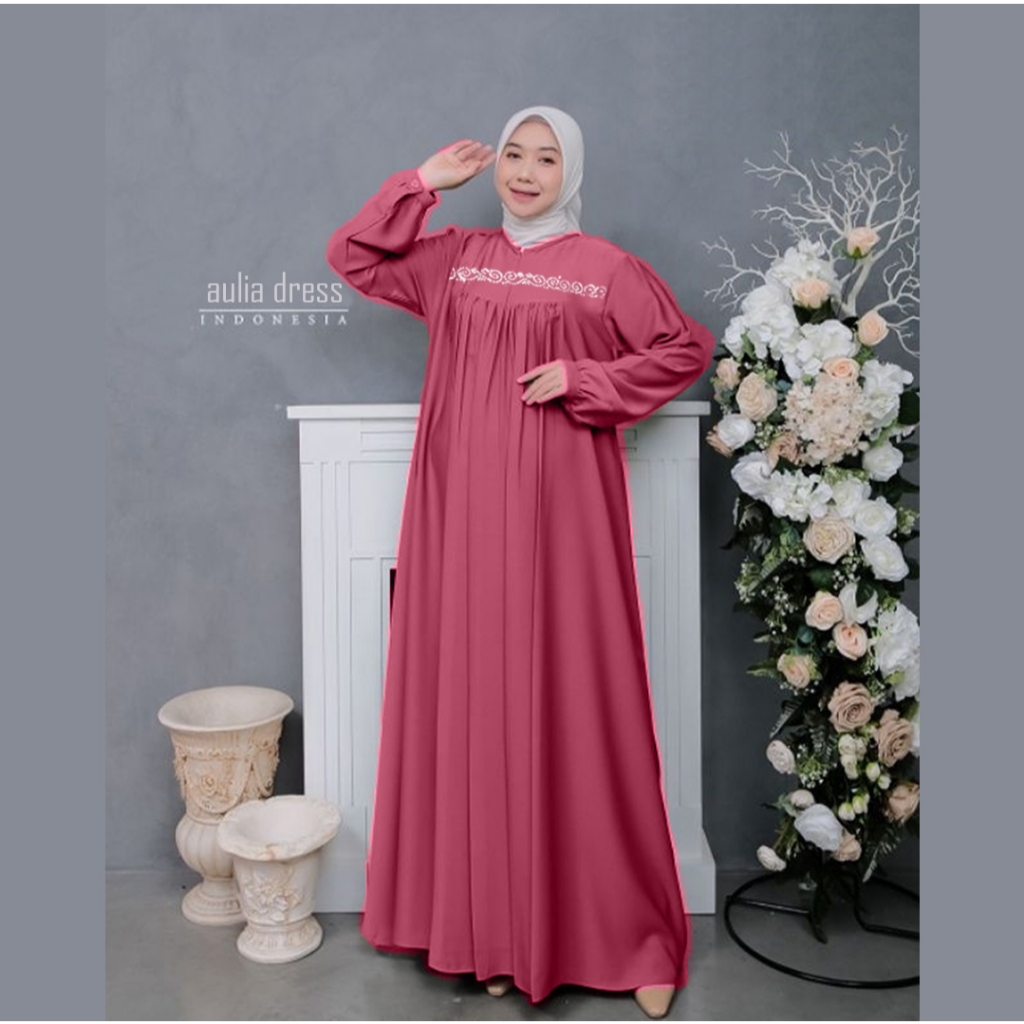 Gamis Crinkle Remaja Dan Dewasa Motif Payet Mutiara Modis Jumbo Premium