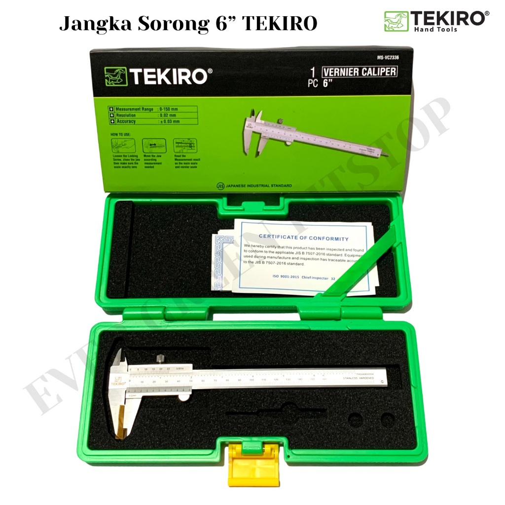 TEKIRO Sigmat NON Digital 6 inch Jangka Sorong 6" Caliper Vernier 150mm / 15cm Alat Ukur Ketebalan 1