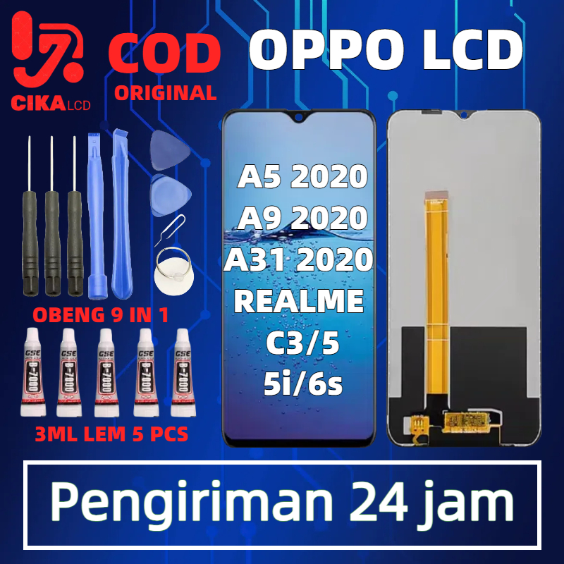 ASLI 100% LCD OPPO A5 2020/A31 2020 /A9 2020 Realme 5/5i/C3 FULLSET TOUCHSCREEN GARANSI 1 TAHUN FREE