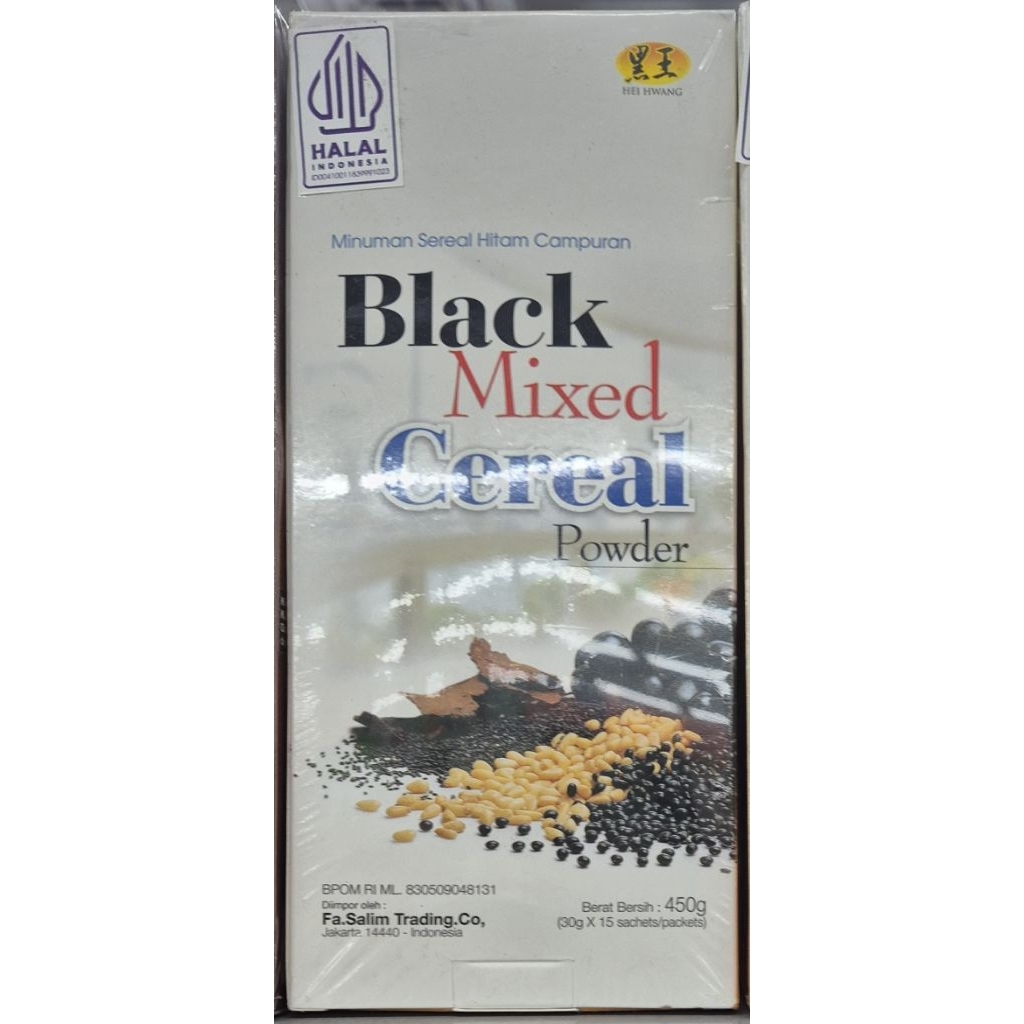 

Minuman Sereal Hitam Campuran. HEI HWANG Black Mix Cereal 450g - HK. (Can Use Vegan / Dapat Untuk Vegetarian).