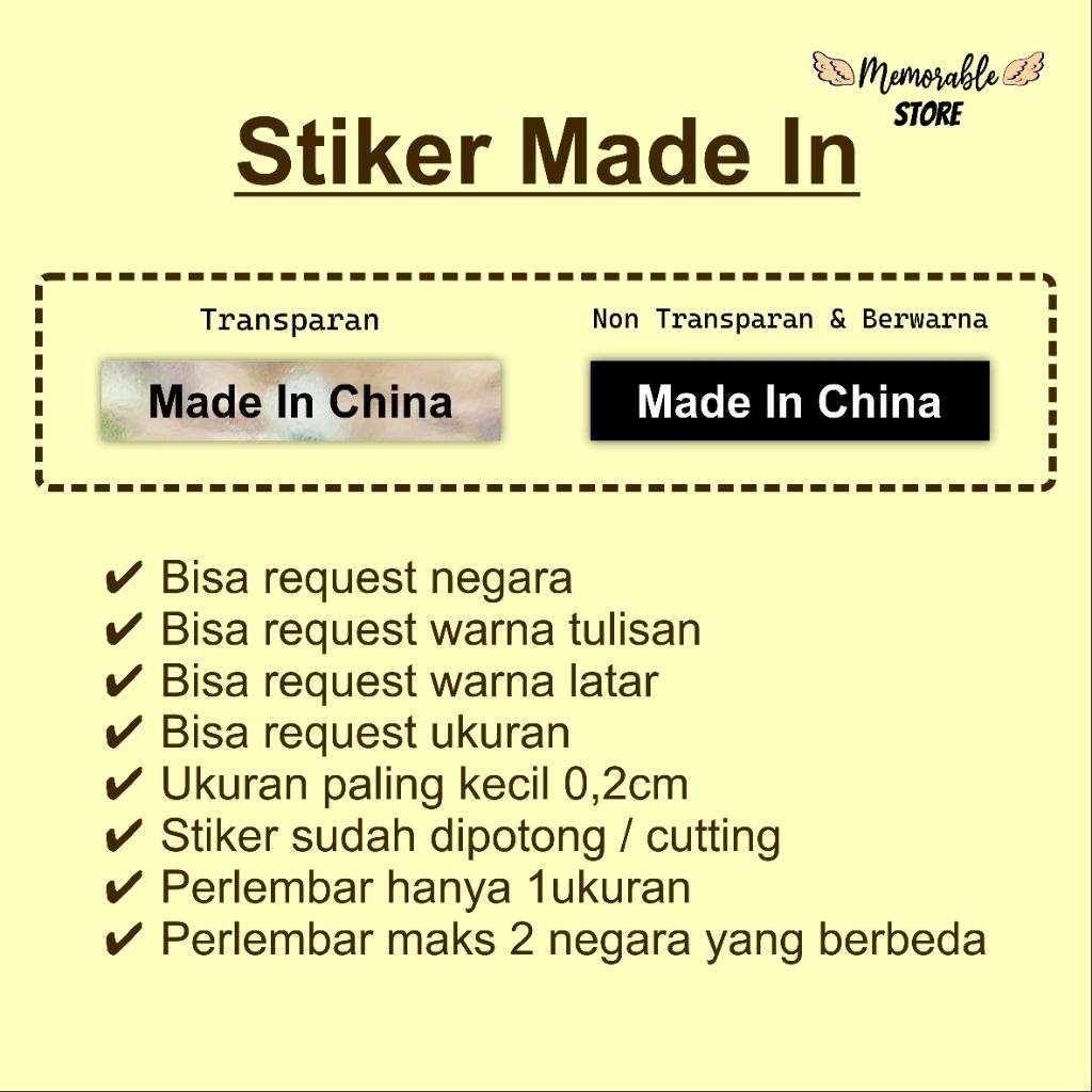 

Stiker Made In China bisa custom ganti negara sudah dipotong bisa untuk iphone