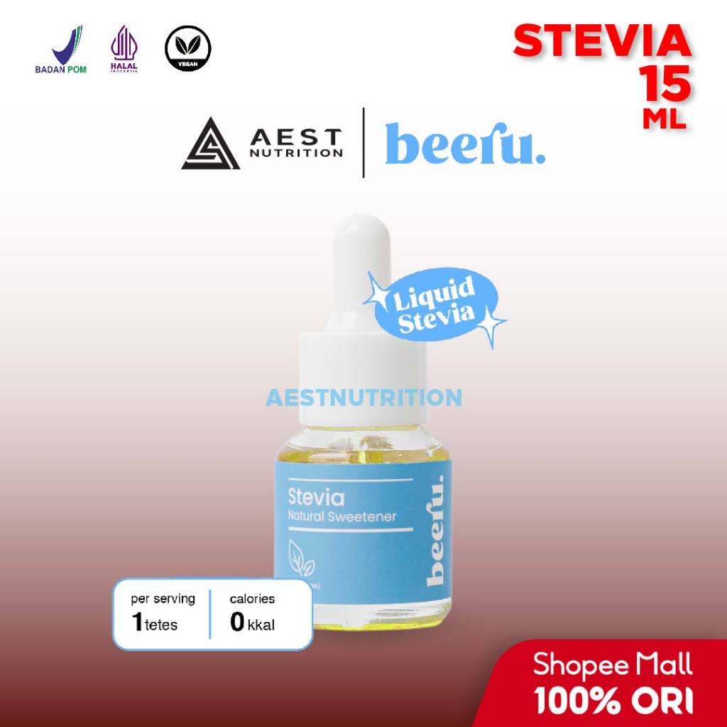

Beeru Stevia Natural Sweetener - 15 ml Pemanis Alami Alternatif Gula 0 Kalori