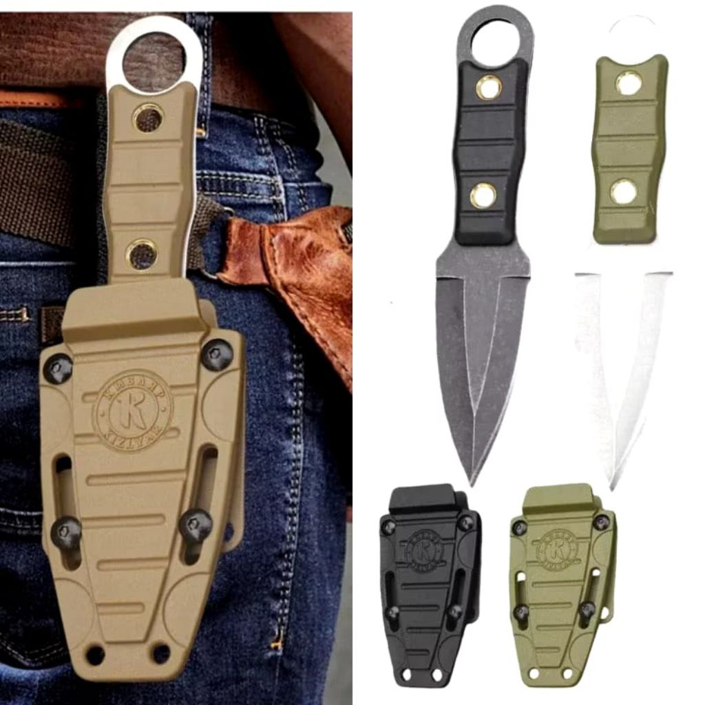 Pisau Tactical Mini EDC Fixed Blade dengan Sarung Kydex – Outdoor Survival Knife