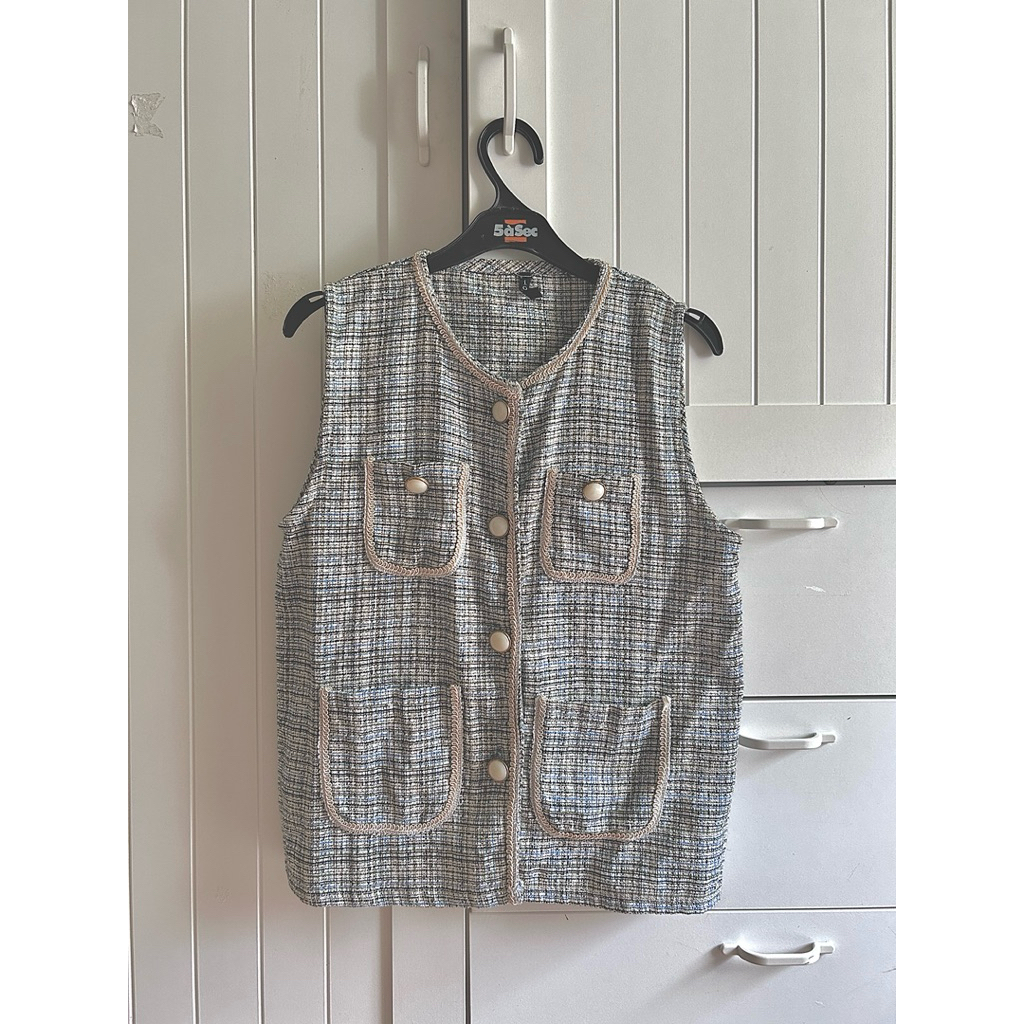 Blue Tweed Vest