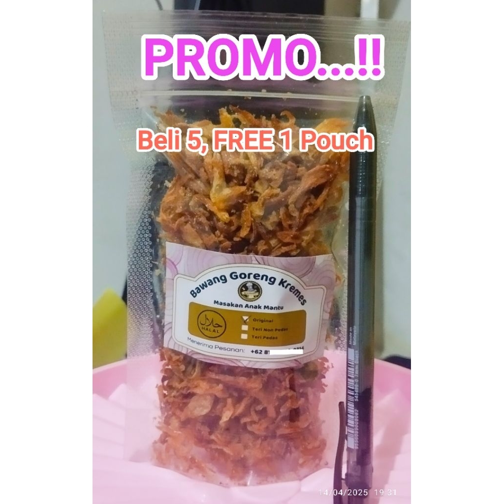 

Bawang Goreng Kremes ORIGINAL 50 gram / POUCH