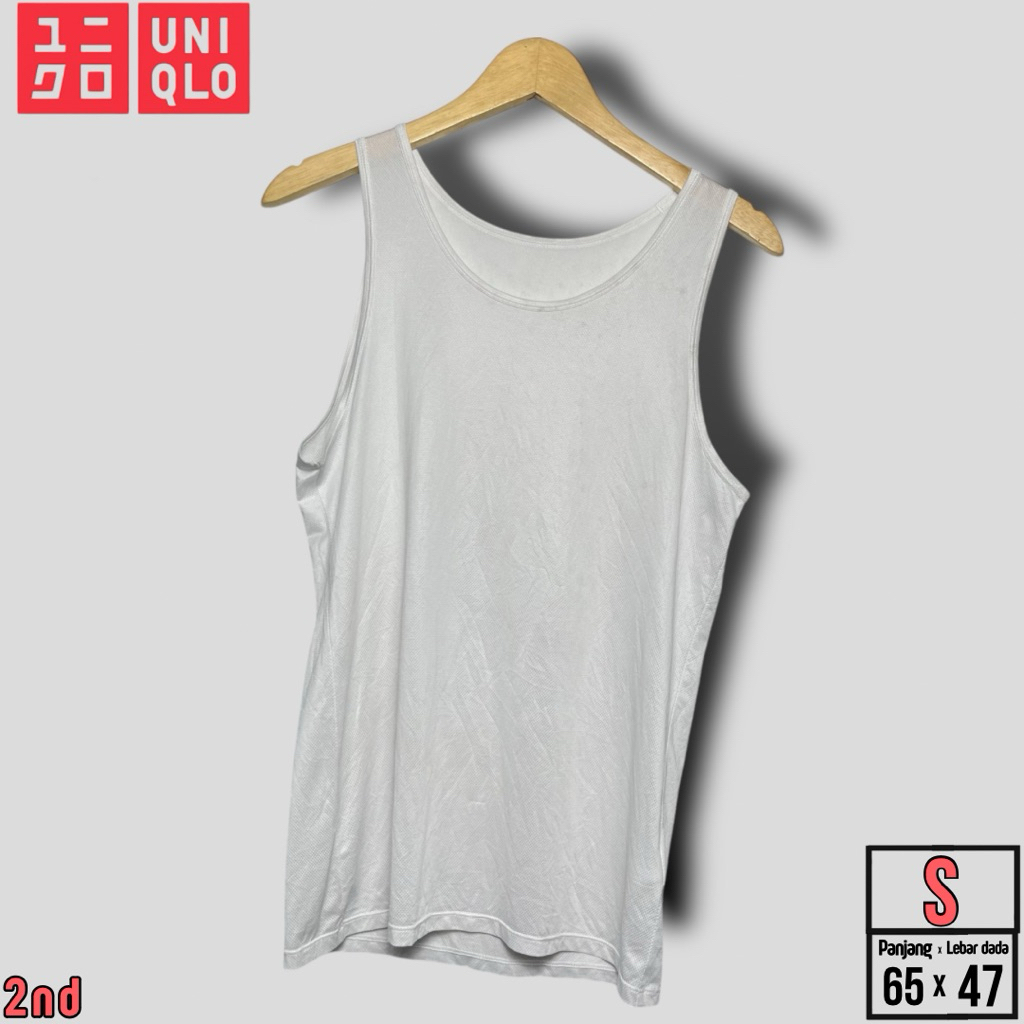 KAOS SINGLET PRIA UNIQLO PUTIH SIZE S
