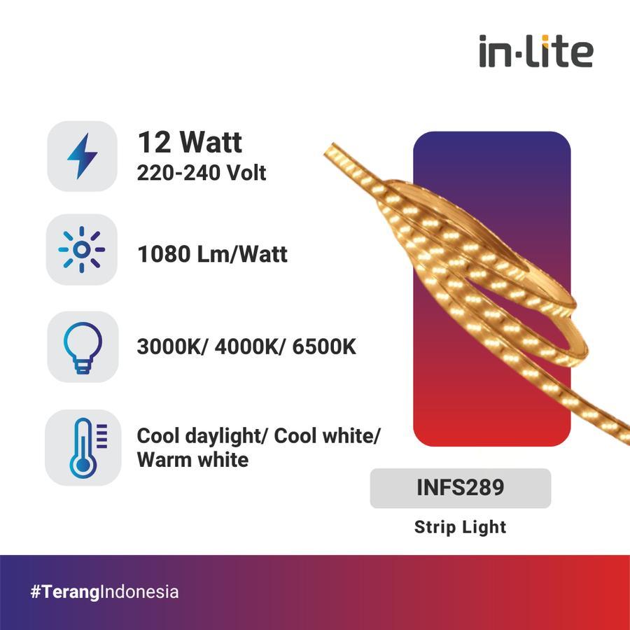 INLITE - LAMPU LED STRIP 5050 AC 220V 12WATT PER METER INFS289 JUAL ROLL 50M / LAMPU LED STRIP / LED