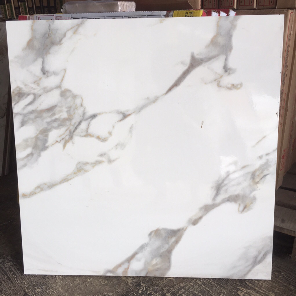 keramik 60x60 carara white snow cutting platinum putih motif lantai granit carrara white snow silver