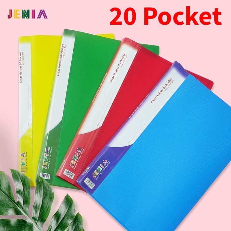 

Map Clear Holder Jenia F4 Folio 20 Pocket Display Book Document Keeper