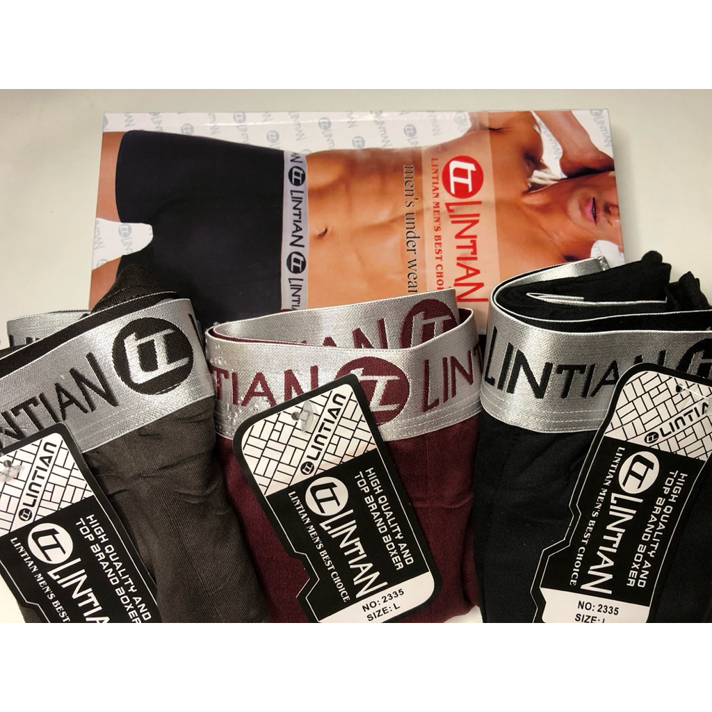BOXER LINTIAN  KARET SILVER/Boxer Cowok/Boxer Pria/ Dewasa/ Remaja/ SMA /Boxer halus Nyaman Di Pakai