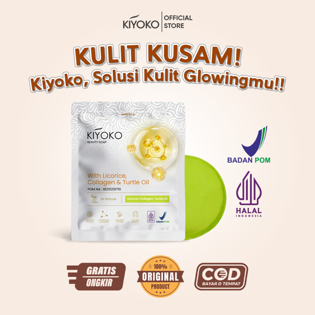 [BELI 2 GRATIS 1] PHYLLIA BEAUTY SOAP KIYOKO Sabun Pemutih Wajah Kusam Pencerah Wajah BPOM