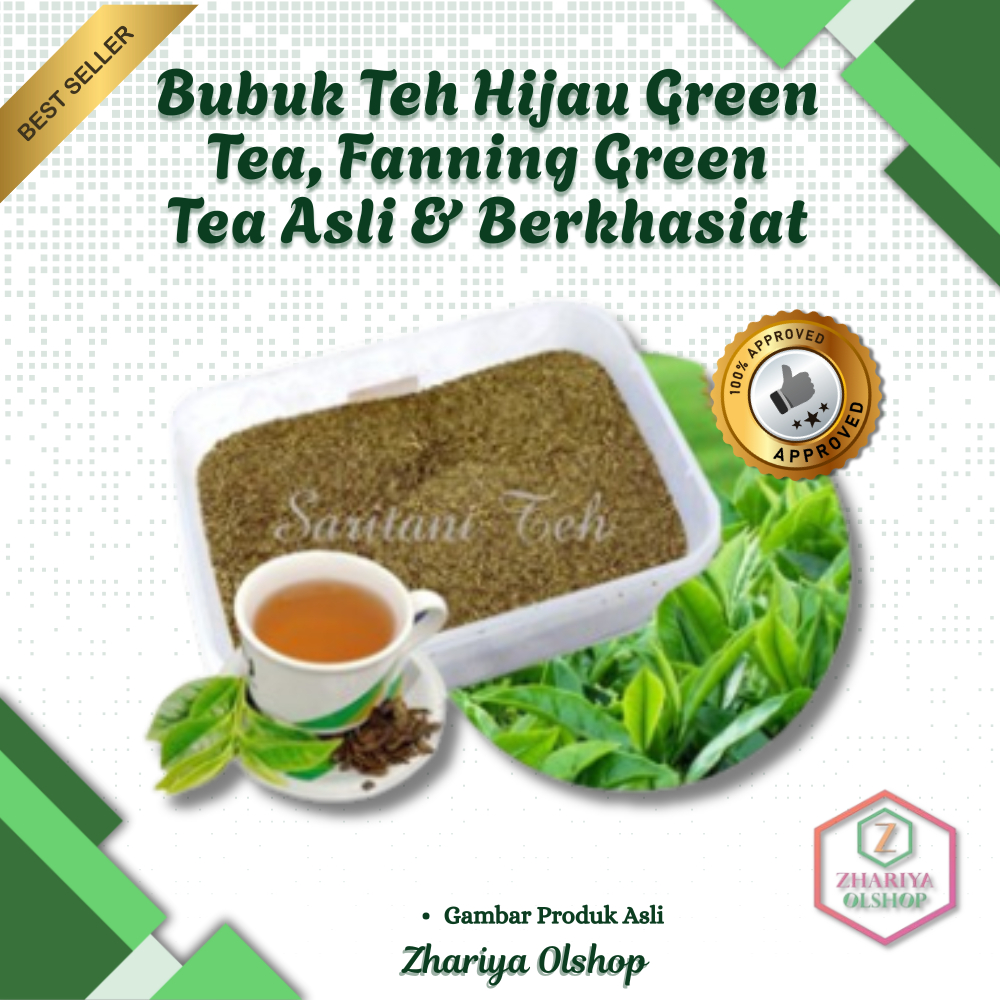 

Bubuk Teh Hijau Green Tea, Fanning Green Tea Asli & Berkhasiat