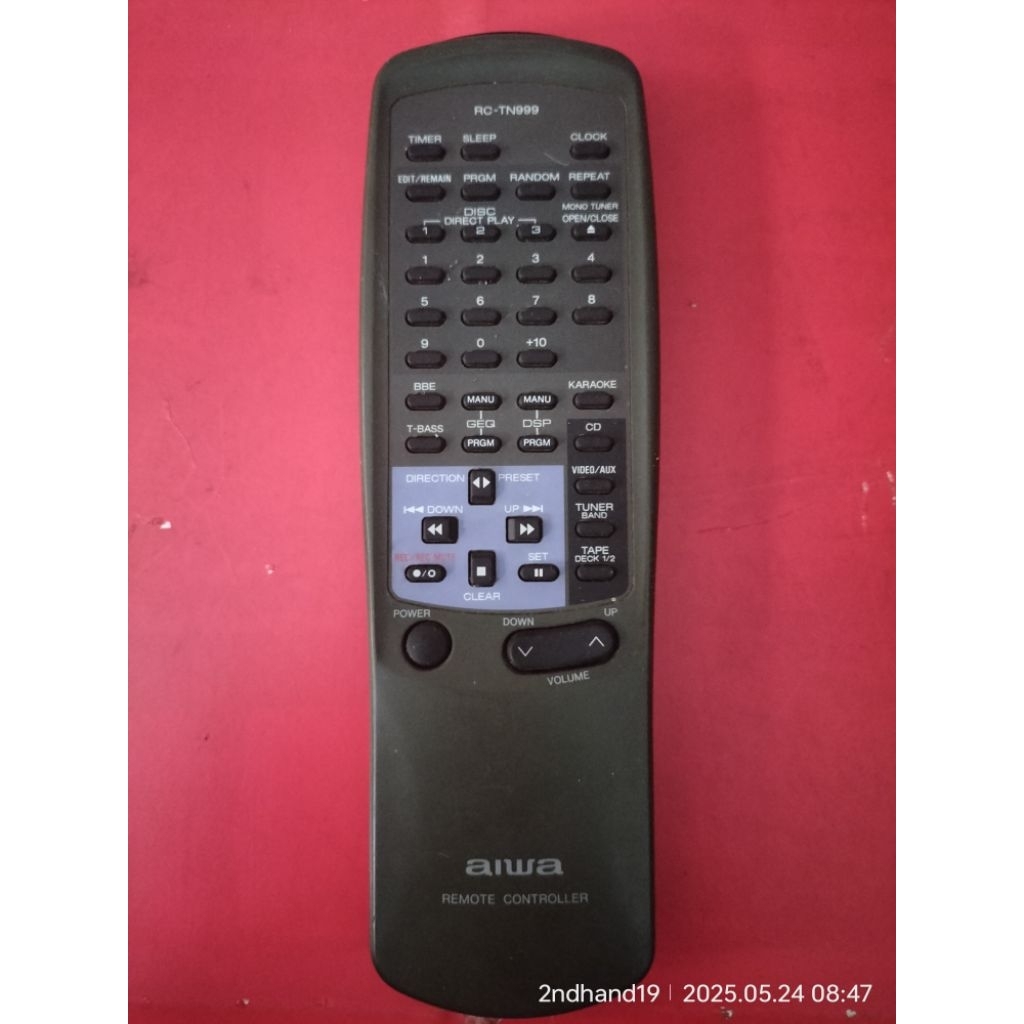 Remote compo hifi Aiwa RC-TN999 bekas / second