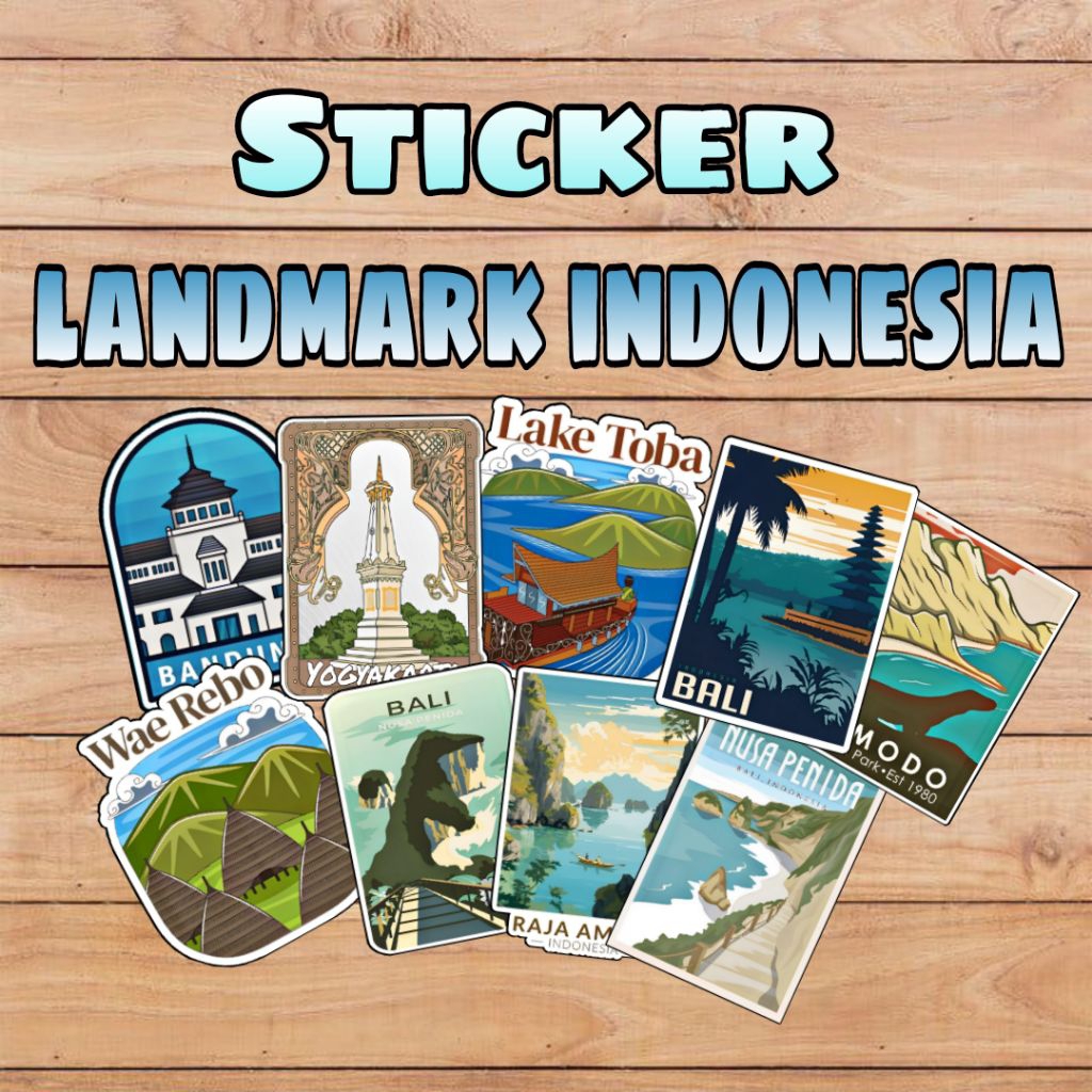 

COD✨Stiker Landmark Indonesia Stiker Daerah Terkenal Bahan Vinyl+Laminasi Size 6-7 cm