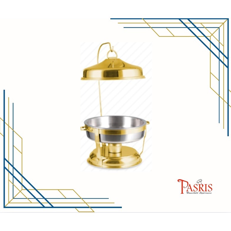 7 UNIT HANGING BIG ROUND CHAFING DISH PEMANAS MAKANAN - GOLD BY - Ellane