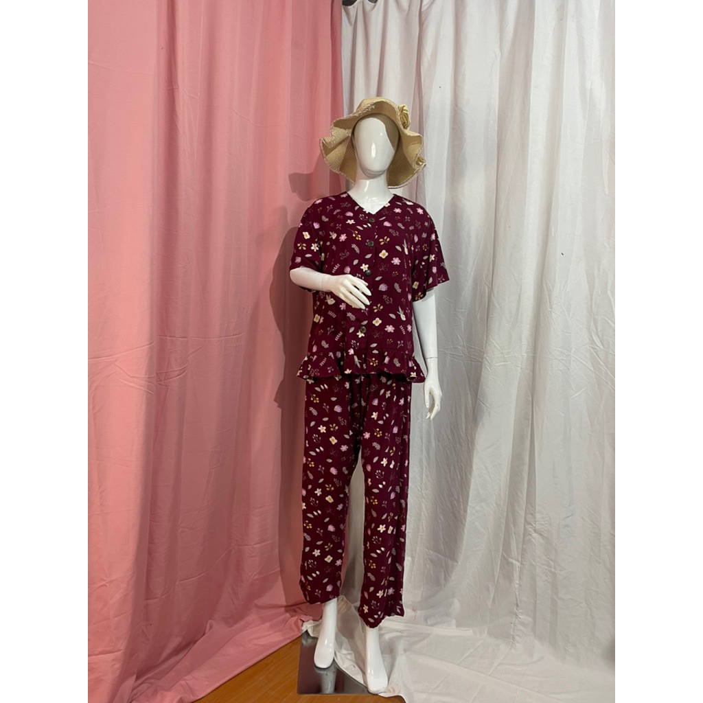 one set rayon lengan pendek