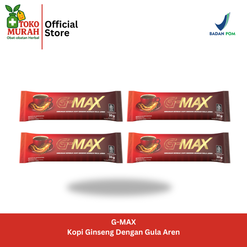 

G-MAX Minuman Serbuk Kopi dengan Gula Aren Halal & BPOM - 4Saset