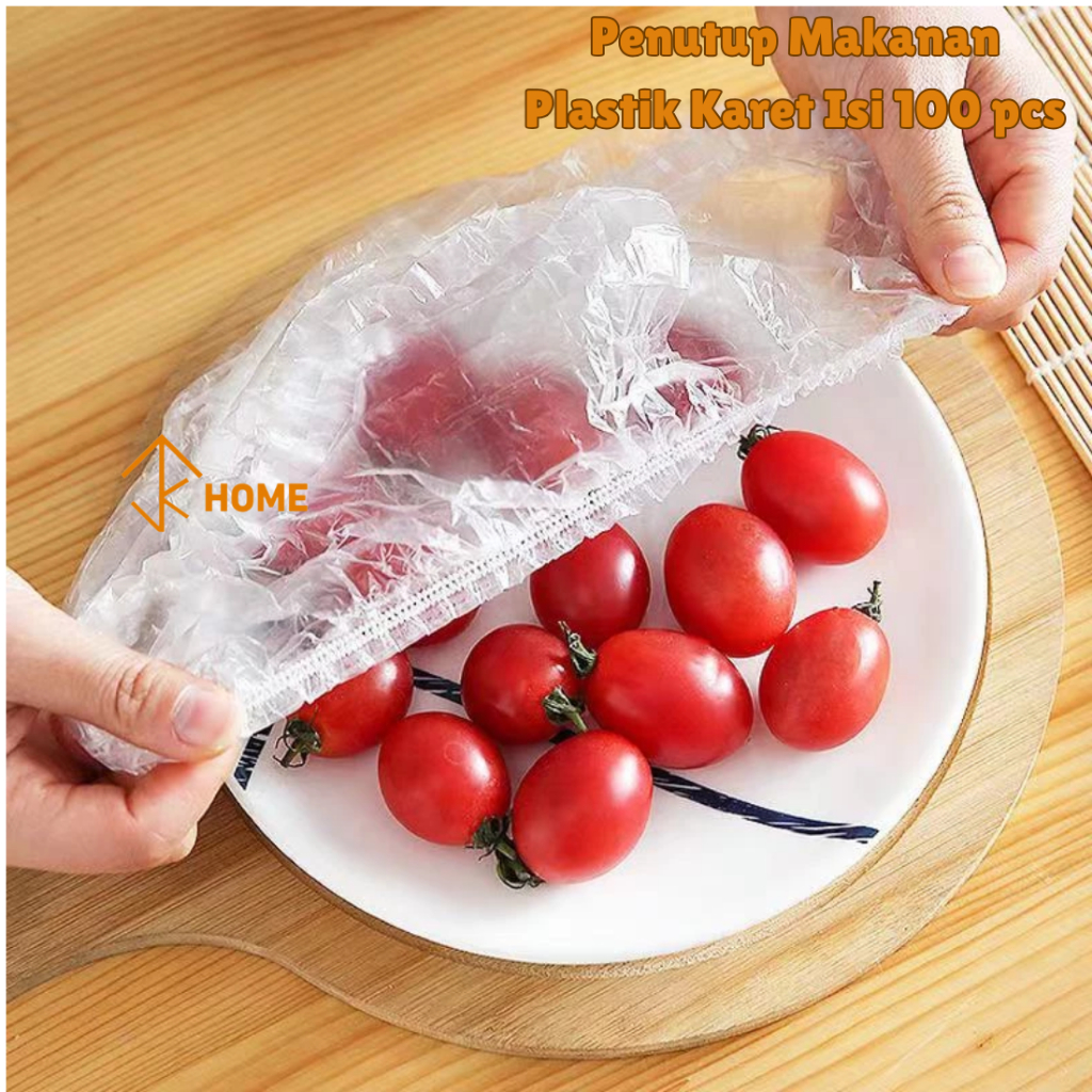 Penutup Makanan Plastik Karet Isi 100 pcs & Shower Cup Plastik Penutup Kepala Plastik Pelindung Maka