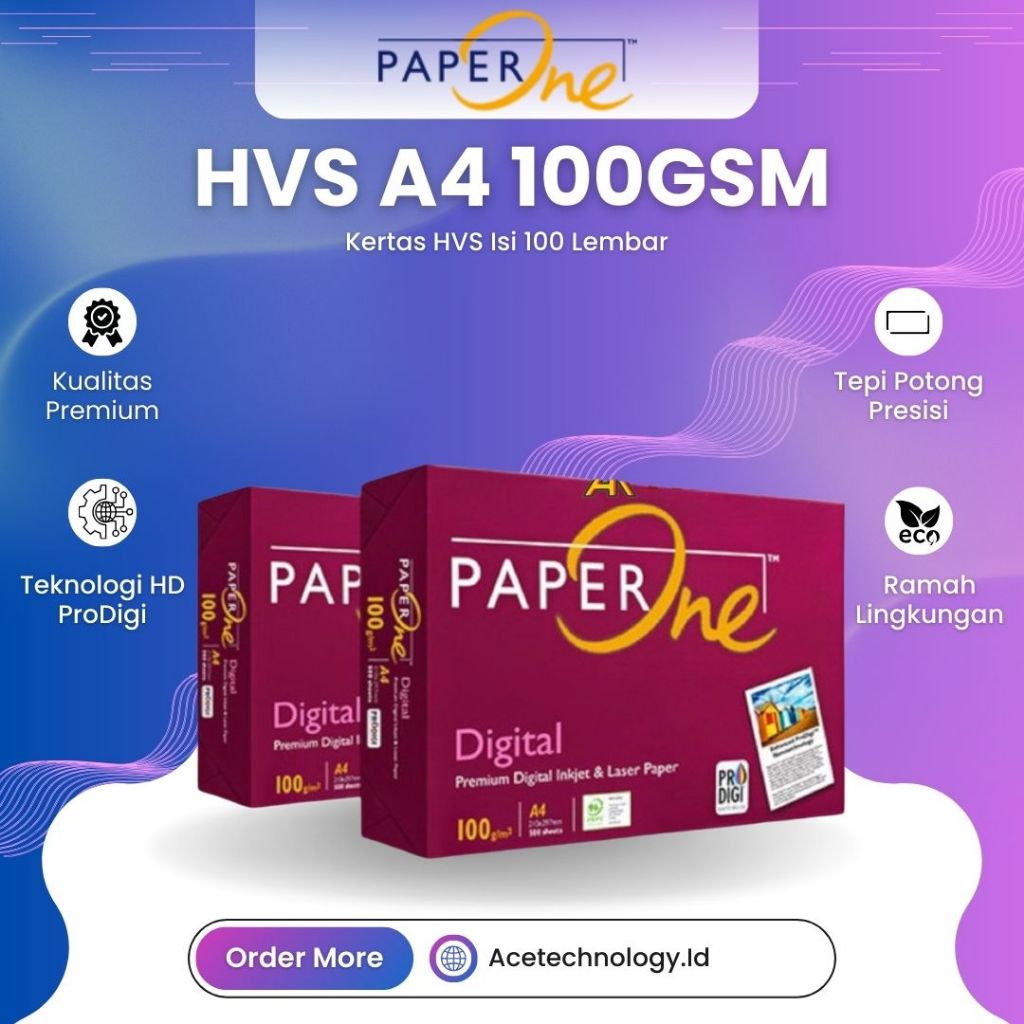 

Kertas Paperone Hvs A4 100 Gsm Original Isi 100 Lembar Paper