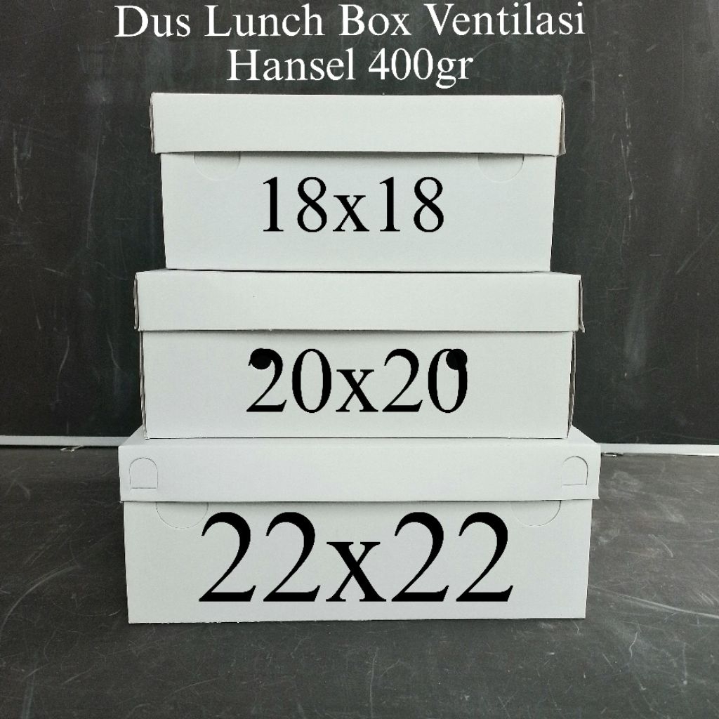 

Dus Lunch Box Ventilasi Hansel 400gr | 18×18 | 20x20 | 22x22 | Polos ( Pcs ) [ Original ]