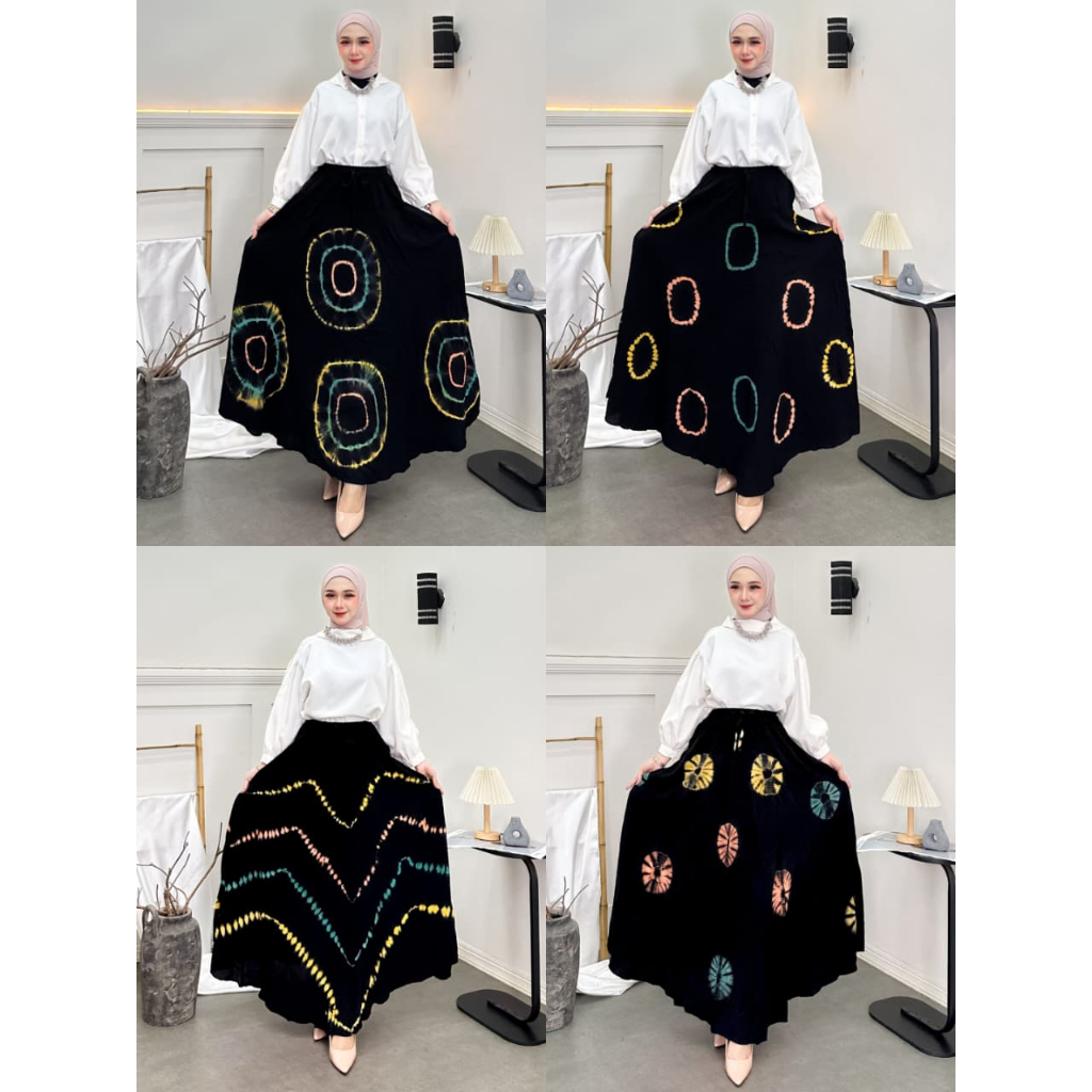 Rok Rayon Wanita Klok Payung Lebar