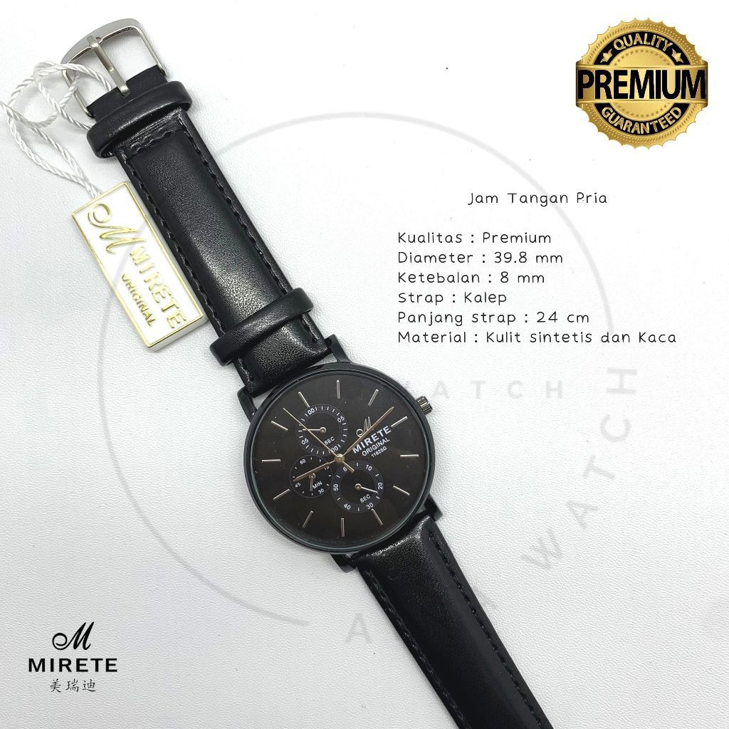 Jam tangan mirete kulit pria