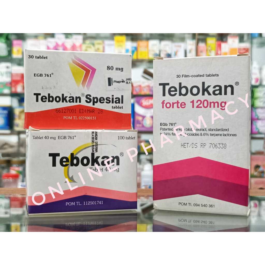 Tebokan biasa, Tebokan spesial 80 mg, Tebonin Forte 120mg dan Tebokan Forte Strip 15 Tablet