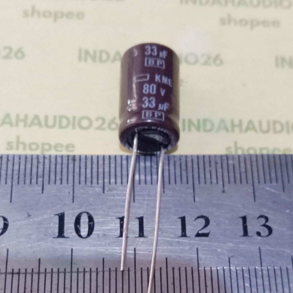 COKLAT bipolar 33uf 80v BP d10x16mm elko kapasitor elco  persamman np nonpolar 33uf 80V