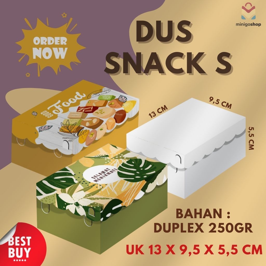 

DUS SNACK | UK 13 X 9,5 X 5,5 CM | DUS PENGAJIAN | DUPLEX 250 GR | BOX SNACK | DUS MOTIF KEKINIAN
