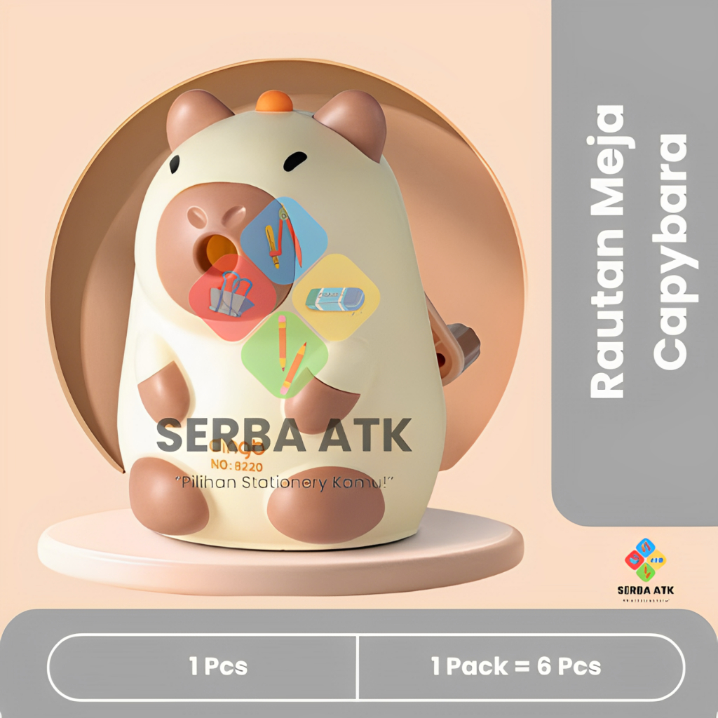 

[1 pcs] Rautan/Serutan/Sharpener pensil meja putar Capybara/Kapibara fancy lucu 8220
