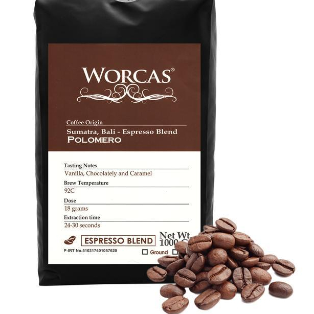 

Kopi Polomero Espresso Blend 1 Kg Bubuk Coffee Biji Worcas Kopi Bubuk Kasar Halus Arabica Rousta