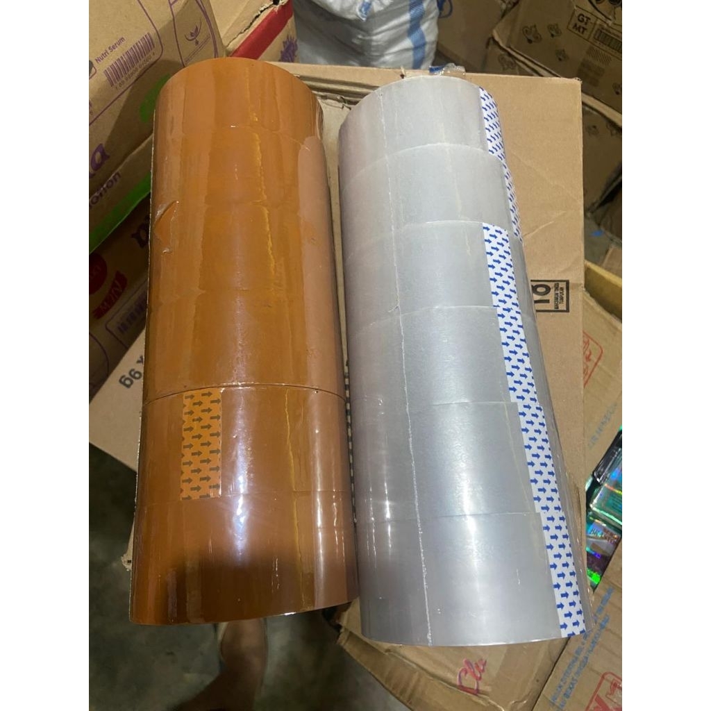 

(6pcs)Lakban bening /cokelat 90yard 1 slop isi 6pcs