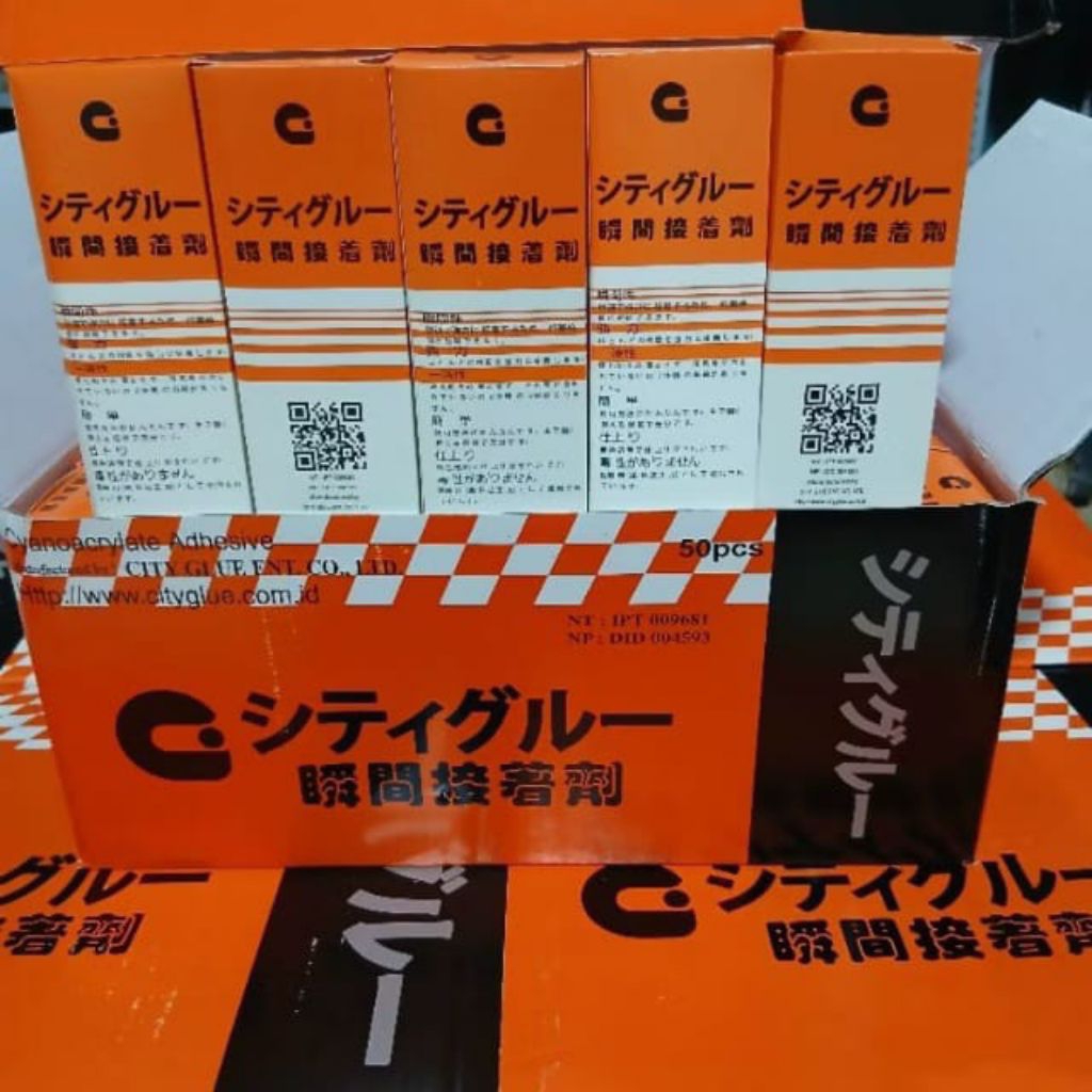 

Paket Hemat 1 Kotak - 50 pcs Lem G Barcode Original City Glue Dijamin Lengket