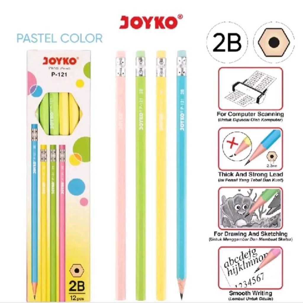 

Pensil Joyko P 121 2B 1 PACK isi 12 pcs / Pencil
