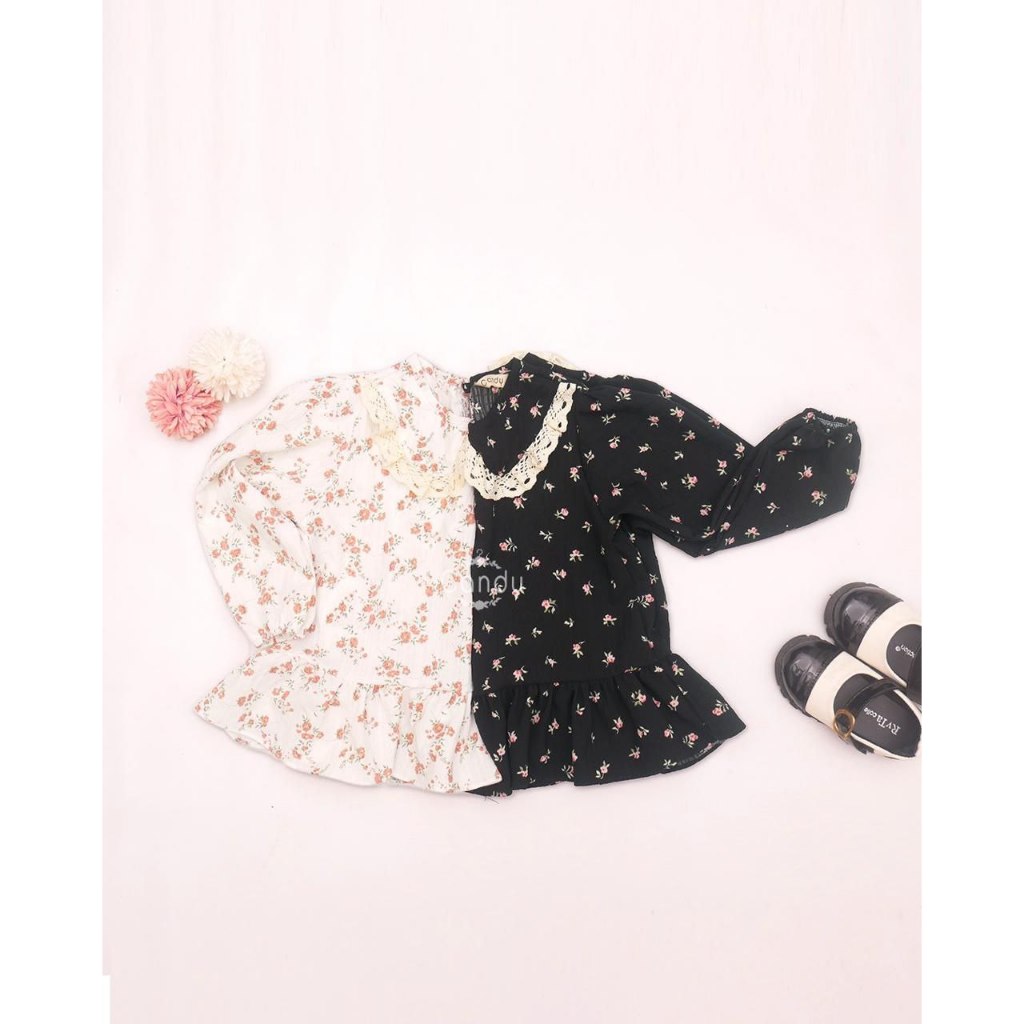 Blouse Anak |  Peplum Daisy | Square Crinkle | Baju Adem