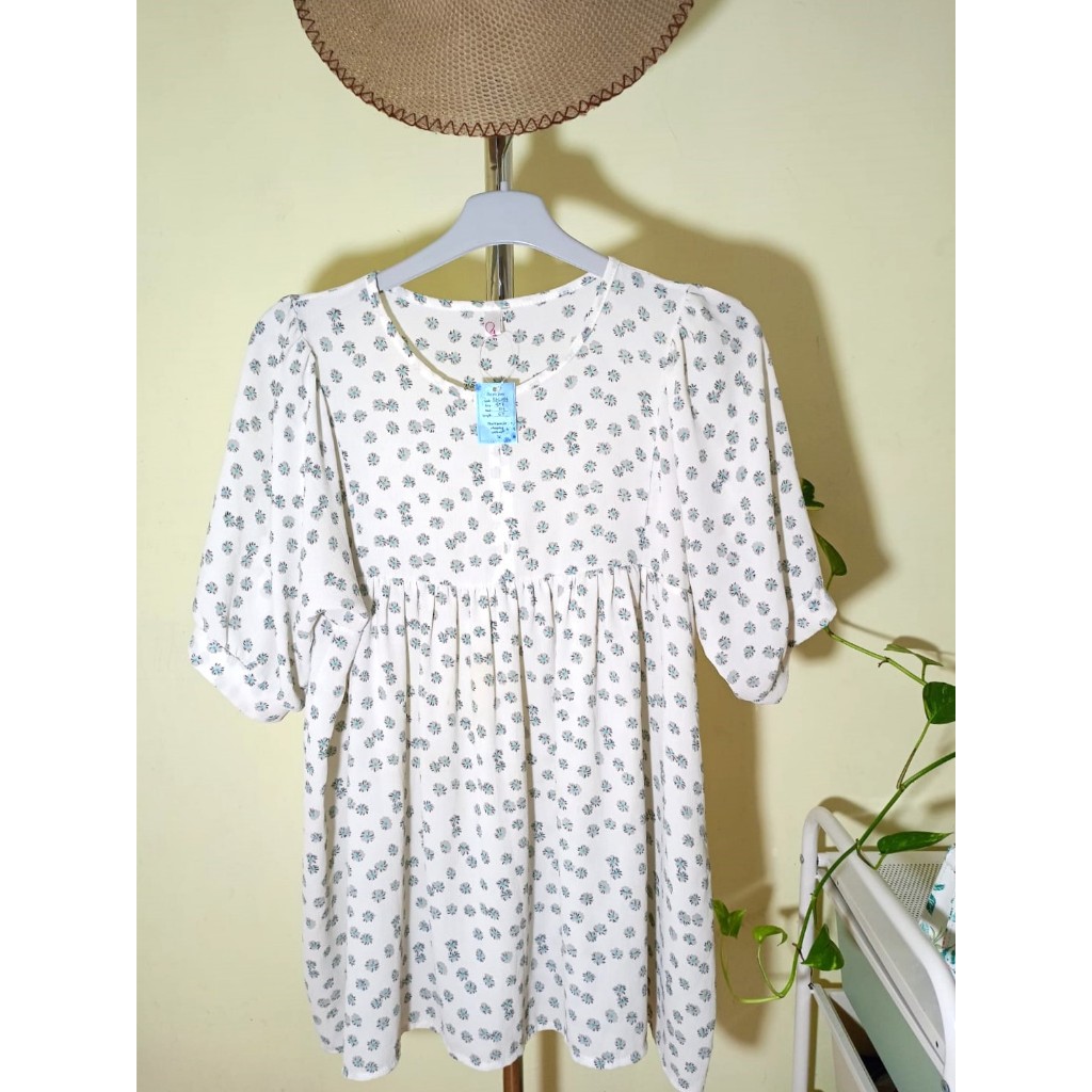 Tunik Bunga-bunga model babydoll | Tunik Babydoll