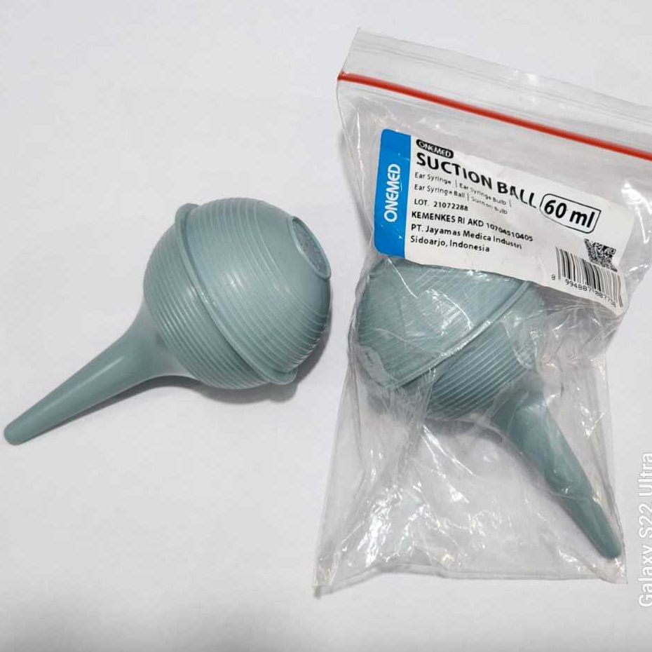 SUCTION BALL EAR SYRINGE 60 ML ONEMED / MUCUS ASPIRATOR / ALAT SEDOT CAIRAN INGUS DAN TELINGA BAYI /