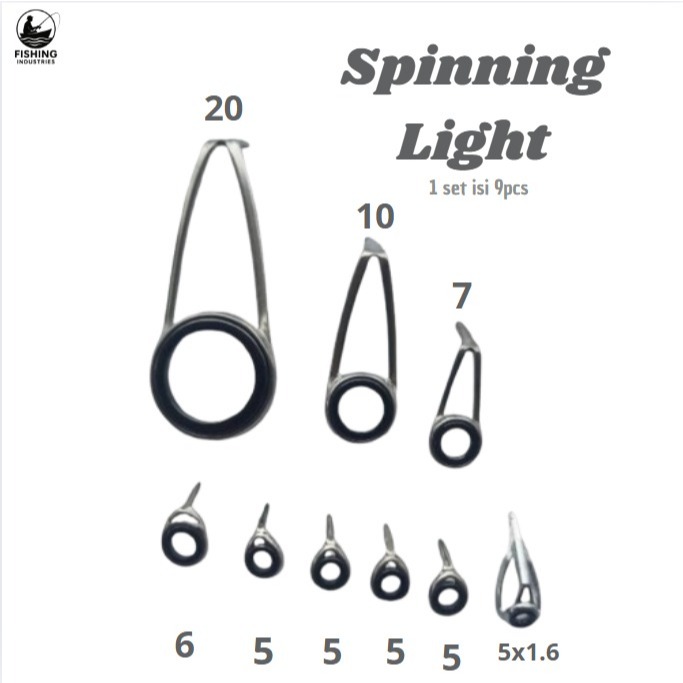 Ring Guide Joran Pancing Spinning Light 1 Set Isi 9 Pcs Keramik Anti Karat