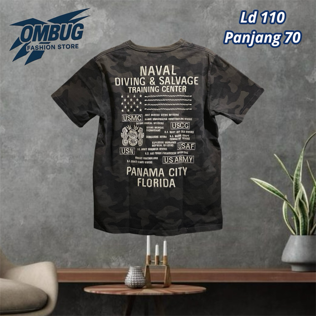 KAOS AVIREX DIVERS USMC ARMY ORIGINAL CAMO BAHAN TEBAL FULL BORDIR KEREN