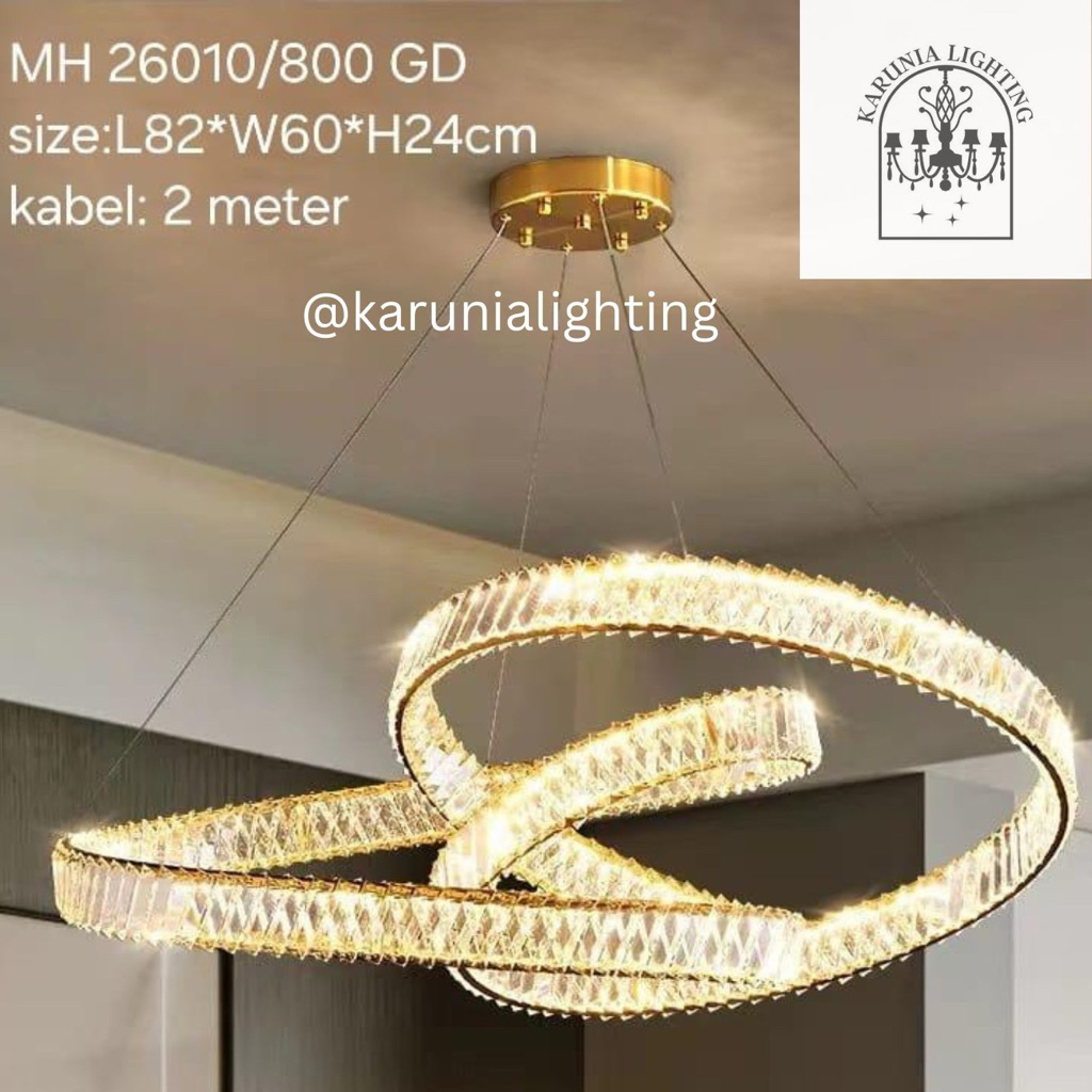 Lampu Gantung Modern Crystal Led 3 Colours